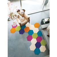 スミノエ ホームタイルカーペット 防炎 防音 巾430×長さ500mm ダークパープル R-5006 1枚