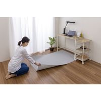 サンコー ゲーミング チェアマット 床保護 ロング ずれない デスク ライトグレー 日本製 KX-80 160×90cm 1枚