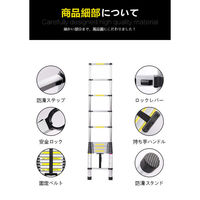 三金商事 アルミ伸縮型折り畳みはしご I型 KT380（直送品）