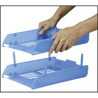 サンコープラスチック スタッキングトレー A4 ブルー 92082（直送品）