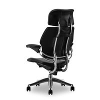 【車上渡し】 ヒューマンスケール フリーダム バイゾン インテリジェントメカニズム 多機能チェア 可動肘付 ブラックレザー 1脚（直送品）