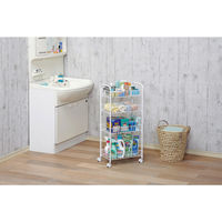 アイリスオーヤマ メッシュカート 幅25×奥行40×高さ85cm デスク周り収納 洗面所収納 軽量 ホワイト DMC-4 １個