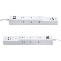 サンワサプライ　電源タップ　USB充電ポート付便利タップ　2P式/9個口/2m/USB×2ポート付/一括集中スイッチ　TAP-B103U-2W 1個（直送品）