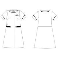 アイトス ノーカラーワンピース ネイビー L 861116-088-L 1枚　白衣