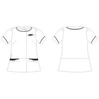 アイトス ノーカラーチュニック サックス S 861117-007-S 1枚　白衣