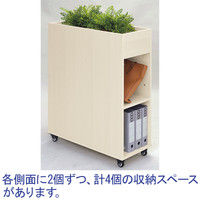 アール・エフ・ヤマカワ プランターシェルフ 収納タイプ ナチュラル RFPLS2-STNA 1台 幅800×奥行350×高さ1000mm A4 マガジンラック