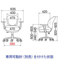 SEKI ボリュームクッションチェア グリーン 1脚 オフィスチェア 肘無し コンパクトサイズ 脚幅585mm 座幅470mm 背座：布張り