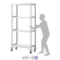双福鋼器　軽中量ラック 200kg　キャスター付 本体 （天地6段） 幅1865×奥行640×高さ1947mm　ホワイトグレー1セット（7梱包）