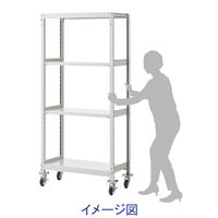 双福鋼器　軽中量ラック 200kg　キャスター付 本体 （天地6段） 幅965×奥行640×高さ1947mm　ホワイトグレー1セット（7梱包）