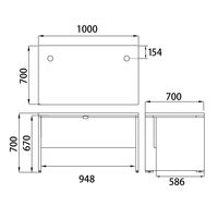 ARAN WORLD EIDOS エイドス 平机 引出し無し ライトオーク 幅1000×奥行700×高さ700mm 1台（2梱包）
