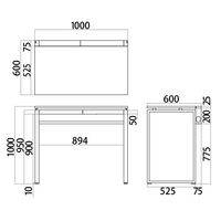 Ceha プレノデスクシステム ハイデスク 引出し付き オーク天板/ブラック脚 幅1000×奥行600×高さ1000mm 1台 (5梱包)