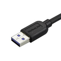 Startech.com Micro USB 3.0 片側L型スリムケーブル オス/オス USB3AU1MRS 1個
