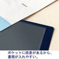 プラス　スーパーエコノミークリアーファイル+　固定式60ポケット　A4タテ　ネイビー　紺　30冊　FC-506EL