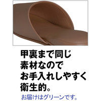 テンダイ 消毒できるビニールスリッパ(耐アルコール・耐次亜塩素酸） 前かぶり 23～26cm  グリーン 1足