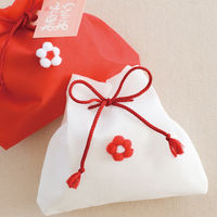 ヘッズ 和風お花付バッグ/レッド-S WOR-BS 1セット(50枚:10枚×5パック)