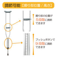 松葉杖 タケトラクラッチ Sサイズ　 038562 1組（2本） 竹虎