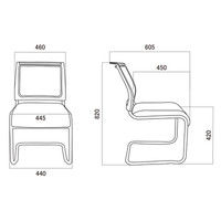 【軒先渡し】A02-Cミーティングチェア カンチレバー脚 ブラック 3脚セット（直送品）