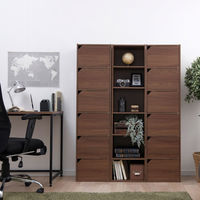 アイリスオーヤマ カラーボックス(モジュールボックス) 幅36.6×奥行29×高さ144.6cm 6段 収納棚 扉付 ウォールナット MDB-6D １台