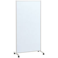 プラス 布張り＆ホワイトボードスクリーン 掲示板 キャスター脚 ネイビー 幅912×高さ1784mm 1台