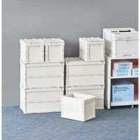 【折りたたみコンテナ】 エコン カラーオリコン ふた一体型50Lオフホワイト 1個