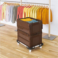 【折りたたみコンテナ】 エコン カラーオリコンふた一体型20Lブラウン 1個