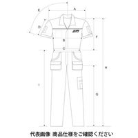 JTC 半袖ツナギ XLサイズ JTCD04XL 1個（直送品）