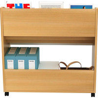 VALUTEC PLシリーズ マガジンラック85 キャスター付 幅850×奥行345×高さ850mm ナチュラル PLN-62 1台（直送品）