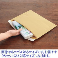 薄口クッション封筒横型 クリックポスト対応 茶 開封テープ付き 1袋（100枚） 丸紅フォレストリンクス