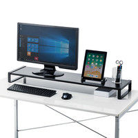 サンワサプライ スチール製机上ラック（W1000）ブラック MR-LC209BK 幅1000×奥行257×高さ89mm 1台（直送品）