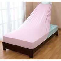 ファミリー・ライフ ベッドにフィットするのびのびボックスシーツ（ダブル）アイボリー 幅1300×高さ1800×奥行400mm（直送品）