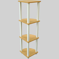 エイ・アイ・エス クイックイージー コーナー3段 ナチュラル 幅297×奥行297×高さ1125mm 1台（直送品）