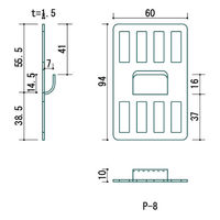 若林製作所 P-8金具 白 2枚セット P-8Shw 1個