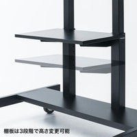 サンワサプライ 55～65型対応手動上下昇降液晶ディスプレイスタンド ブラックCR-PL30BK 幅1000×奥行710×高さ1657～1917mm（直送品）