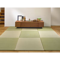 萩原 置き畳 四季（しき） グリーン 約幅82×奥行82×厚さ1.7cm 1枚（直送品）