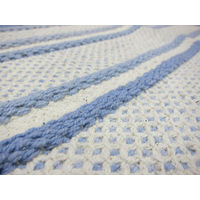 萩原 インド綿マット スクリーム ブルー 約45×65cm 1枚（直送品）