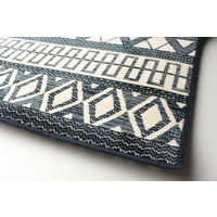 萩原 ベルギー製モケットラグ フォレ ネイビー 約195×195cm 1枚（直送品）