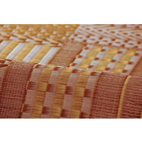 萩原 国産い草センターラグ（裏貼り） オリエンタル ブラウン 約191×250cm 1枚（直送品）