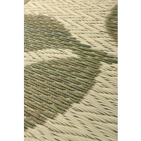 萩原 い草センターラグ（裏貼り） コクリコ GN グリーン 約230×230cm 1枚（直送品）