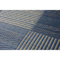 萩原 い草センターラグ（裏貼り） デニムパッチ BL ブルー 約176×176cm 1枚（直送品）