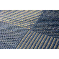 萩原 い草センターラグ（裏貼り） デニムパッチ BL ブルー 約176×230cm 1枚（直送品）