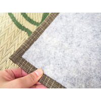 萩原 い草センターラグ（裏貼り） モコック グリーン 約191×191cm 1枚（直送品）