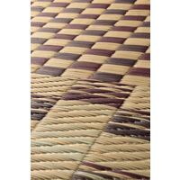 萩原 い草コンパクトラグ（裏貼り） キハチ ブラウン 約180×180cm 1枚（直送品）