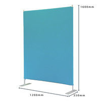 ハピラRuGaTe（ルガテ） スクリーンパーティション 基本タイプ ブルー 幅1200×奥行350×高さ1600mm HPF0704-120BL 1台（直送品）