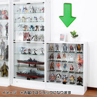 充英アートJAJANコレクションラック幅833mm汎用285mm奥行 ロータイプ ブラック ガラス扉&ガラス棚&ロック付きCR-T8329LBK 1台（直送品）