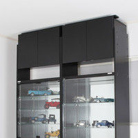 充英アート JAJAN コレクションラック専用上置 幅833mm 汎用285mm奥行 ハイタイプ ブラック 設置可能天井高2410～2740mm（直送品）