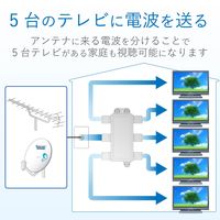DXアンテナ 分配器 2K 4K 8K対応 5分配 全端子間通電 金メッキプラグ F型端子 ダイカスト構造 5DMLS 1個（直送品）