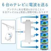 DXアンテナ 分配器 2K 4K 8K対応 6分配 1端子通電形 金メッキプラグ F型端子 ダイカスト構造 6DMS 1個（直送品）