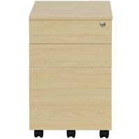 【車上渡し】アール・エフ・ヤマカワ ワークデスク3段ワゴン オールロックタイプ ナチュラル 幅420x奥行500x高さ650mm 1台（直送品）