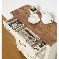 【車上渡し】関家具 カントリー キャビネット 奥行300×幅750×高さ900mm 27055 1台（直送品）