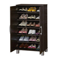 【車上渡し】関家具 ツードア シューズボックス（ブラウン） 奥行360×幅600×高さ1030mm 27129 1台（直送品）